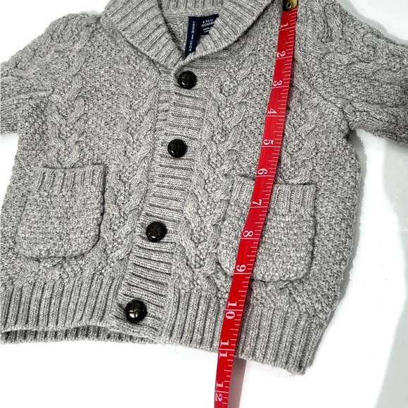 Janie and Jack Baby Cable Shaw Collar Knit Cardigan Gray Size 6-12 Mos - Picture 11 of 12